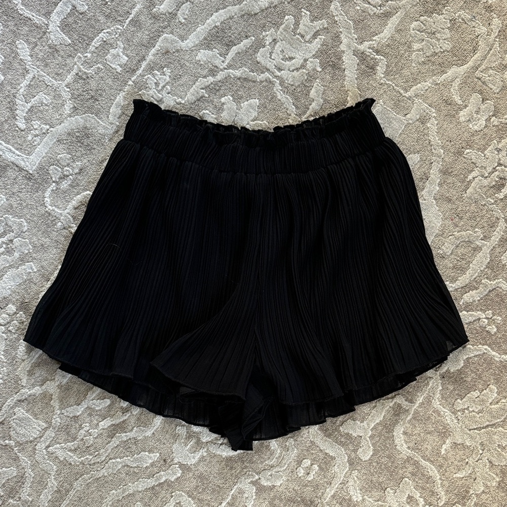 Elegant Black High Waist Women's Shorts